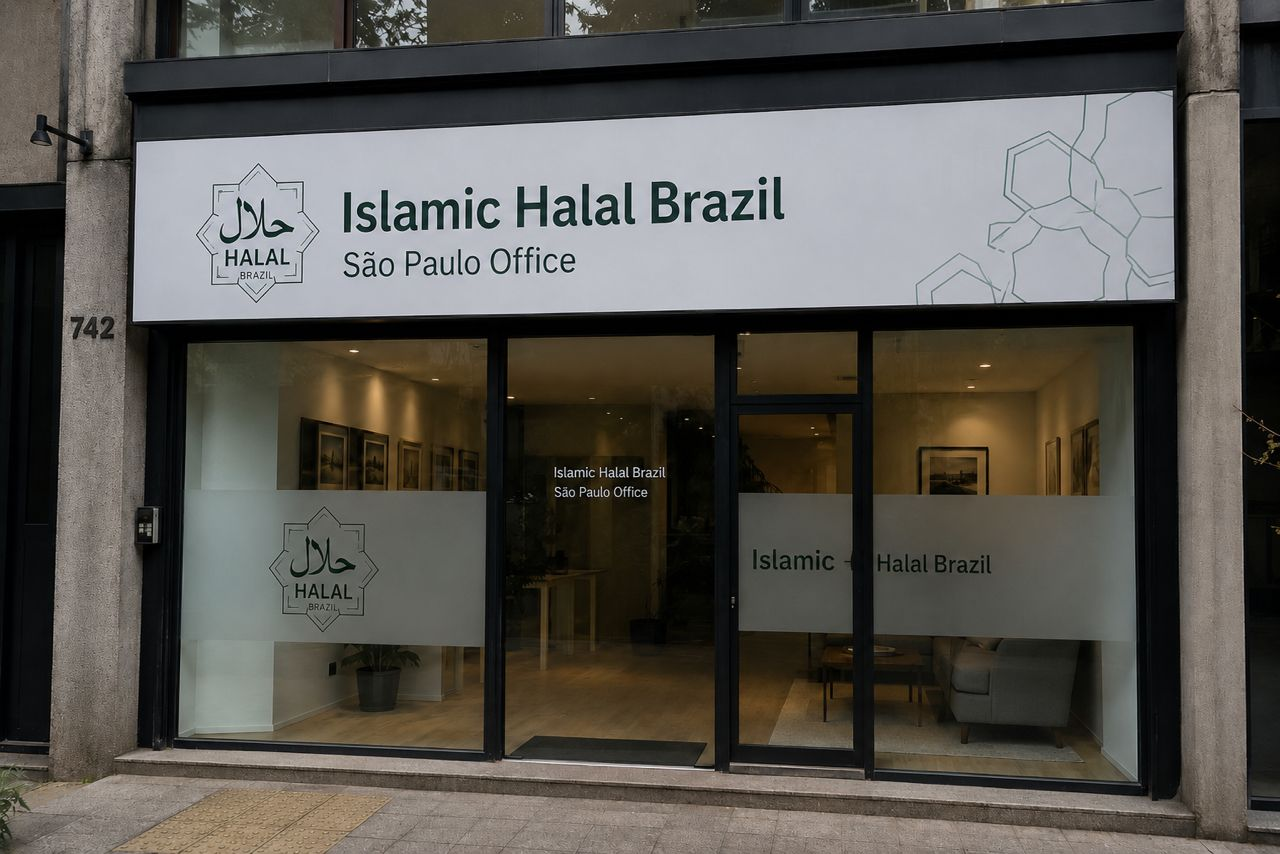 Storefront of the Islamic Halal Brazil São Paulo office on Avenida Paulista